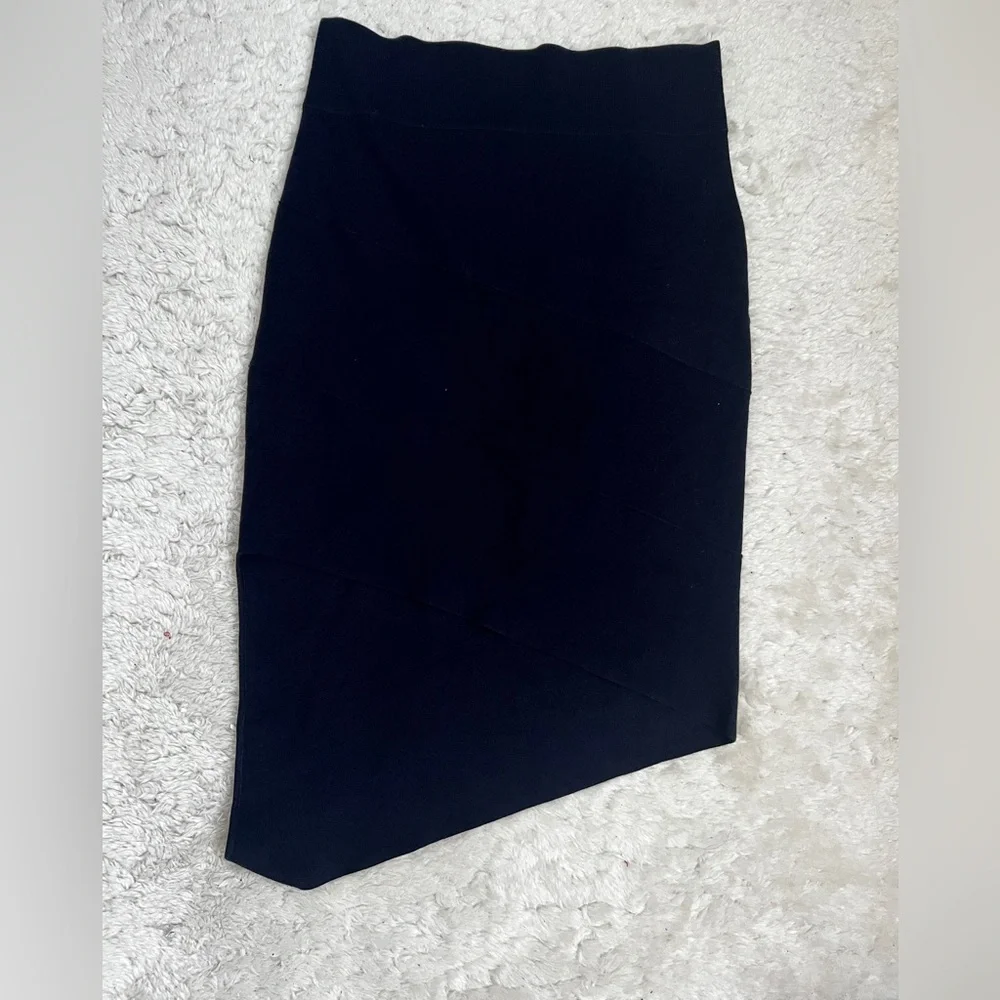 Opening Ceremony navy Asymmetrical knit Pencil Skirt - Picture 5 of 10